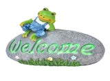 Welcome Frog Statue Luminous Garden Decor Resin Craftwork Patio Yard Lawn Animal Ornament for Indoor V1294-YM0718-3111210480711