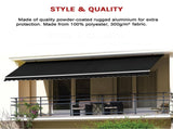 Outdoor Folding Arm Awning Retractable Sunshade Canopy Black 5.0m x 2.5m V63-842781
