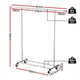 Artiss Clothes Rack Airer Rail Coat Stand Adjustable Hanger HANGER-157H-S-SI