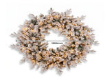 Christabelle Snowy Dorchester Christmas 2pc Set 1.2m Large Christmas Wreath and Garland with LE CMB-NATSD-L-WG