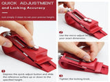 Adjustable Setup Block Height Gauge, Aluminum Precision Woodworking Tools for Router and Table Saw V1366-AZ2-W-03744