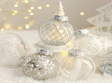 Set of 25 White Christmas Tree Ornaments Balls - Compatible with Max Brand V1188-MA108-05842-1