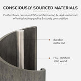Mountain Paper Towel Countertop with Mango Wood Base and Iron Stand, Natural Wood Paper Towel V1366-AZ2-W-11449