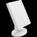 Makeup Mirror With LED Light Standing Mirror Magnifying Tri-Fold Touch V63-832231