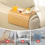 Bamboo Sofa Arm Tray Couch Phone Holder Anti-Slip for Snacks Drinks V63-920721