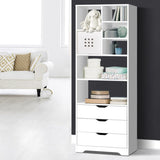 Artiss Bookshelf with Drawers - NANA White FURNI-G-MORE-02-WH-AB