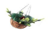 Artificial Christmas Hanging Basket Decorated with Pine Cones Ball Lights Christmas Holiday V1294-YM0523-10323026