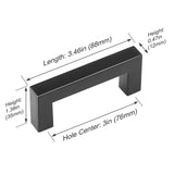 30 Pack Cabinet Pulls, 3in / 76mm Center to Center Slim Square Kitchen Cabinet Drawer, Stainless V952-CJLSBXGPS30PMEPXWV0