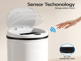 Devanti 30L Sensor Bin Automatic Touchless Trash Can Garbage Rubbish White SB-E-30L-WH