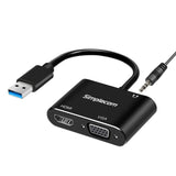 Simplecom DA316A USB to HDMI + VGA Video Card Adapter with 3.5mm Audio V28-DA316A