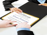 50 Packs Black Certificate Holders - Diploma Holders, Certificate Covers with Gold Foil Border, for V1258-DP02-WO-446