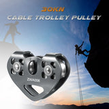 30kN Cable Trolley Pulley with Ball Bearing Climbing Caving Aloft Work Rescue V1366-AZ2-W-14609