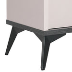 Bedside Table with 2 Storage Drawers MDF Combination of Champagne and Black Colour Nightstand V43-BST-MAXL