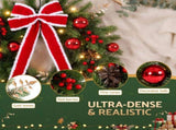 Jingle Jollys 60cm Pre-lit Christmas Wreath Garlands LED Light Front Door Decor Bow XM-WRE-BOWTIE-2FT-RD-LED