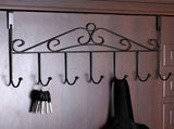 Heavy Duty Black Metal Over Door Hooks, Space-Saving Organizer for Bathroom, Bedroom, Kitchen, V1369-AZ3-W-12884