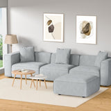Artiss Modular Sofa Chaise Set 4-Seater Grey SBED-E-FA-02-4S-GY
