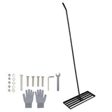Lambu Lawn Levelling Rake Heavy Duty 75x25cm Steel Head Adjustable Handle Black UM1288-AU