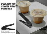 Precise Single Hole Punch Tool for Catering Plastic Cup Lids in Black V1192-AZ-W-22299