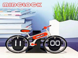 Modern Bicycle Flip Clock Creative Mechanical Desk Timepiece with Dual Rotating Wheels, Retro V1107-CS-ZXCZBHO