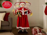 Christabelle Large 1.5m Musical Animated Mrs Claus Christmas Decoration with Candle Ornament 112_NK112
