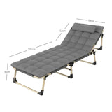 KILIROO Adjustable Portable Folding Bed with Mattress and Headrest KR-FBM-100-KX V227-5227715011160