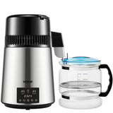 VEVOR 4L Water Distiller Distilled Water Maker 1 L/H w/ Timing Dual-Temp Silver V952-DSDW1LH4L220VO4CHV3