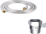 All Metal Shower Head Flow Control Valve, G1/2 Brass Shut-off Valve with Metal Handle Lever, 90 Inch V1258-DP02-C-810