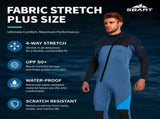 3MM Men's Full Wetsuit 4-Way Stretch, UPF 50, Thermal & Scratch Resistant for Diving & Surfing V1107-153-48063-PUR-L