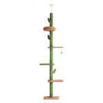 i.Pet Cat Tree Tower Scratching Post Scratcher Floor to Ceiling Cats Bed 290cm PET-CAT-POLE-GN