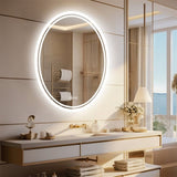 500x700mm LED Bathroom Mirror Oval Dimmable Anti-Fog V178-66711