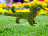 European Style Flocked Dog Figurine, Moss-Covered Animal Ornament for Outdoor Lawn, Garden, and V1366-AZ2-W-16415