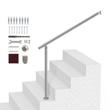 Handrails for Outdoor Steps, 39.4in / 100cm Deck Railing Kit Wall Floor Mounted, Railings for V952-BXGDLZFS100CGRQ1IV0