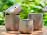 4-Piece Pure Titanium Cup Set Double-Walled, Lightweight, Stackable Outdoor Drinking Cups for V1107-CS-THJBSJT