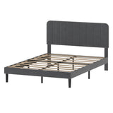 Levede Double Bed Frame Upholstered Adjustable Headboard Bed Platform Dark Grey BF1083-DGY-AU