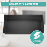 641 x 336 x 101mm Shower Niche Single Shelf Organizer No Tile Needed in Black V63-900711