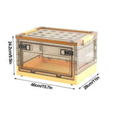 Foldable Plastic Storage Box with Lid, Clear Transparent Organizer Bin for Clothes Blankets, Large V1366-AZ2-W-14777