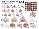 62-Piece Hand-Painted Christmas Ball Ornament Set with Assorted Shapes and Textures for Holiday Tree V1341-ZY-2DTQTSTP-C