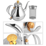 1.2L Stainless Steel Gooseneck Pour Coffee Drip Kettle Tea Filter Pot Indoor V1294-YM0722-JYB01750