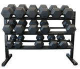 1-25kg Rubber Hex Dumbbell Set With 3-Tier Rack V1409-SKU-6241
