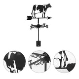 2-Pack Cow Weathervane Set - Direction Indicator for Roof, Garden, Patio Decorative Weather Vane V1369-AZ3-W-15689