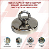 400Kg Salvage Strong Recovery Magnet Neodymium Hook Treasure Hunting Fishing V63-824951