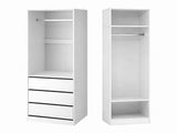 Artiss 2X Wardrobe Clothes Closet Storage Organiser Armoire White FURNI-L-N-WR-WHX2