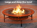 Grillz Fire Pit BBQ Charcoal Smoker Portable Mesh Pits Outdoor Camping Fireplace FPIT-YH-BBQ-3IN1-DESK