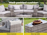 Gardeon 8 Seater Outdoor Sofa Set 11PCS Table Chair Set Garden Rattan Furniture ODF-SOFA-11PC-RTA-GE