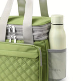 GREEN Large Capacity Travel Bag / Lunch Bag. Expandable 5cm, Multi-Compartment Storage, V1232-WCB002