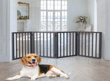 Wooden Pet Gate Dog Fence Retractable Grey 600x 3MM PT1060-4-GY_NZ