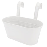 Hanging Flower Planter Iron Bucket Flower Pot Holder with Detachable Hook for Garden DecorWhite V1294-YM0901-3111210139011