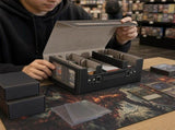 Trading Card Storage Box 3 Row TCG Organiser Magnetic Leather Case with Dividers for MTG Pokemon V63-957681