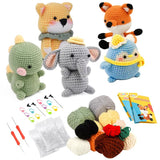 4-Piece DIY Crochet Kit for Animals with Hand Knitting Yarn, Needles, Plush Doll, Easy for V1237-ZY-203-2157