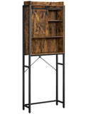 Bathroom Organiser Rack with Small Cabinet Steel Frame 64 x 24 x 171 cm Rustic Brown and Black V178-11567